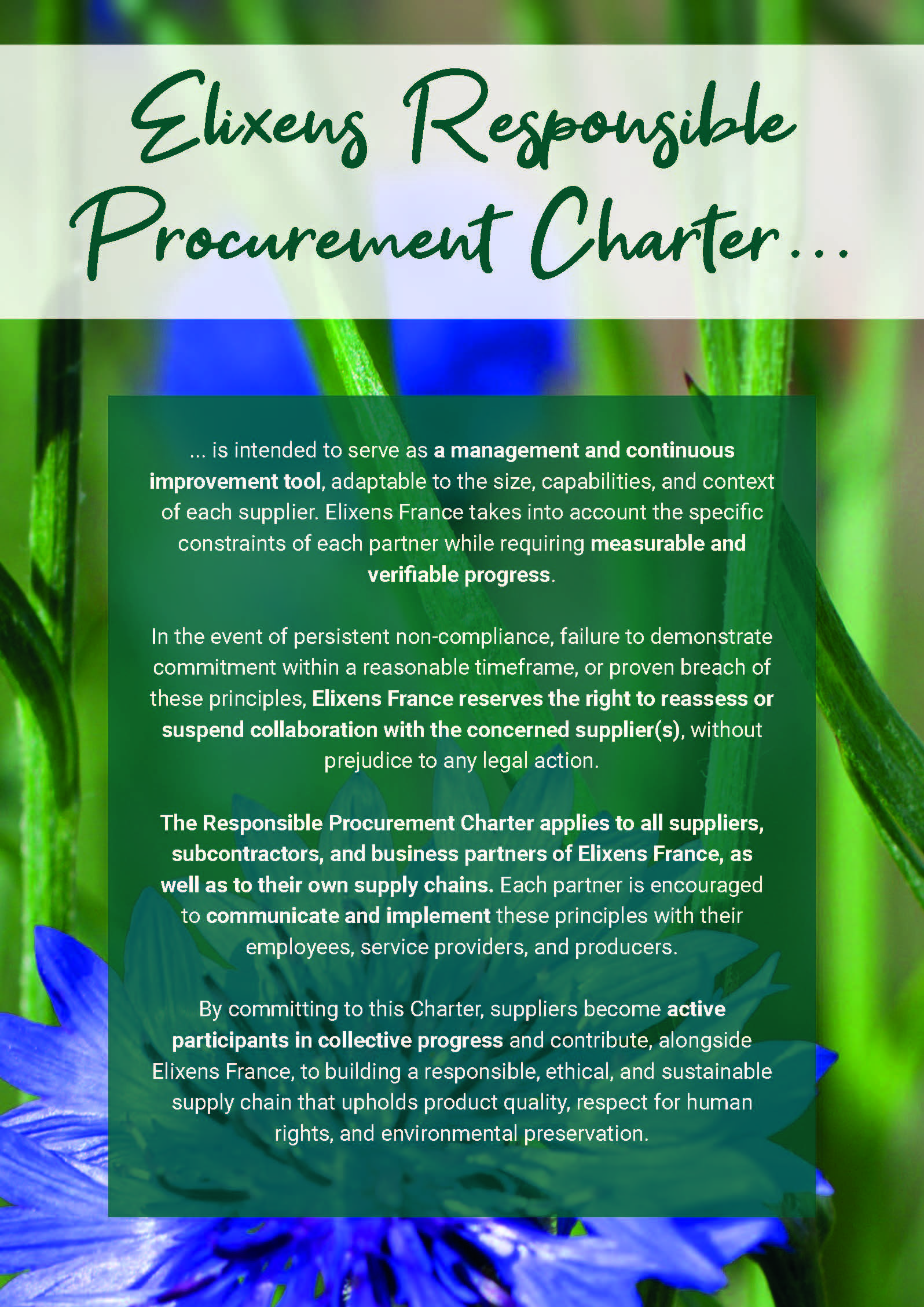 Elixens Responsible Purchasing Charter
